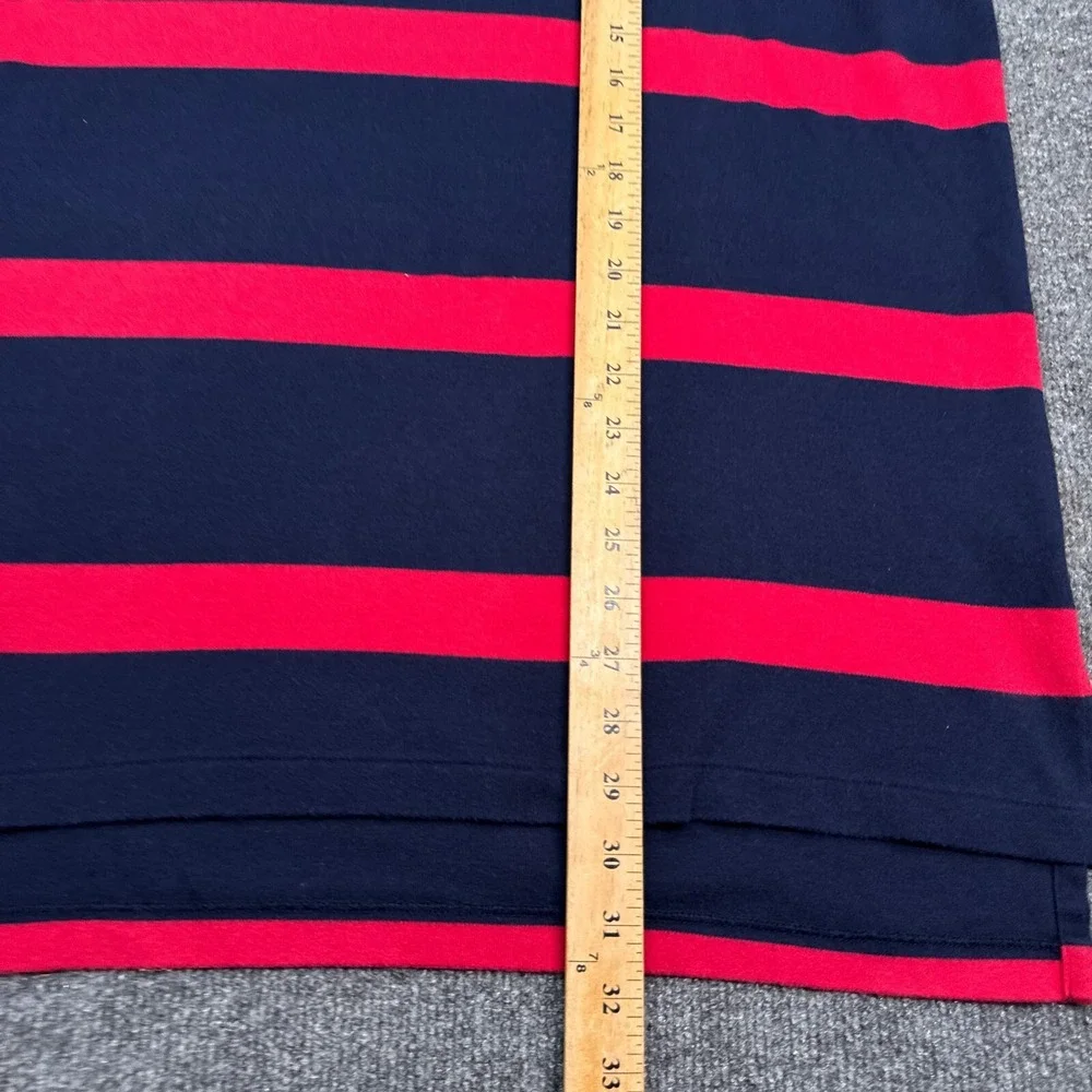 Vintage Ralph Laurn Polo Shirt Mens Size Large Flannel‎ Collar Blue Red Striped
